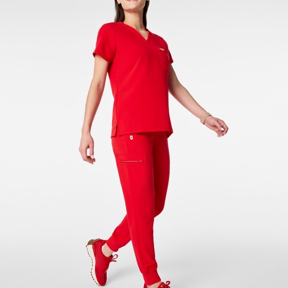 FIGS + New Balance POP Red and White Athletic Shoes - Picture 6 of 7